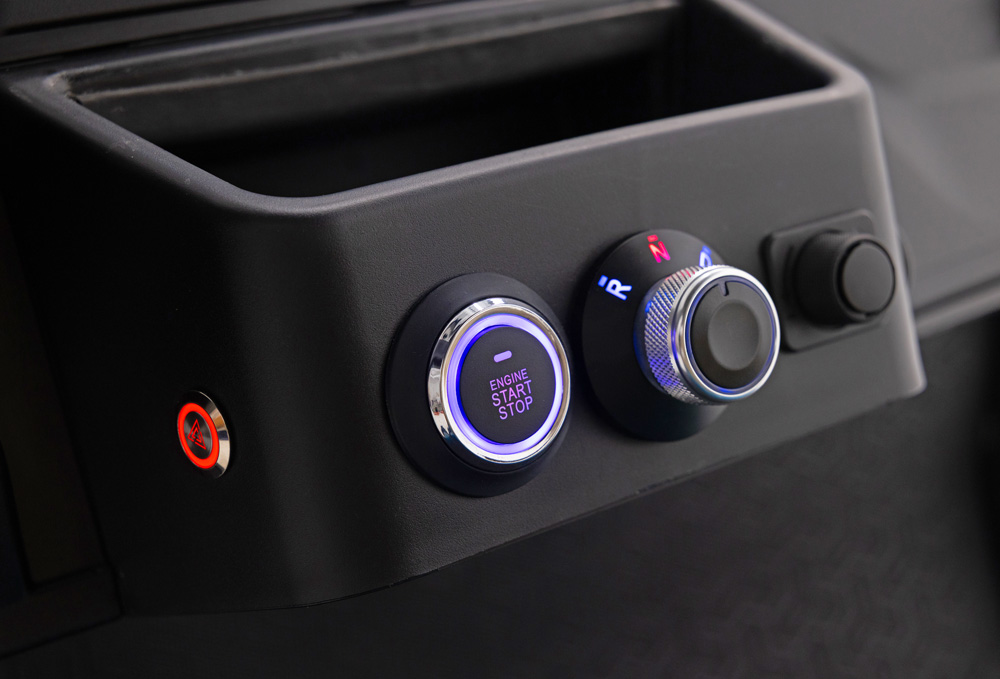 Boulevard push-button start and rotary drive selector